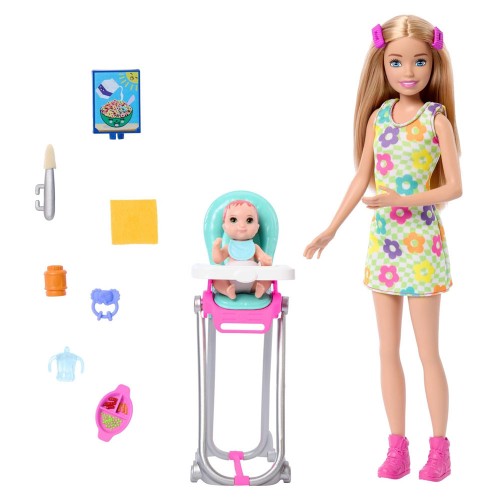 Barbie Bebek Bakıcısı Bebeği ve Aksesuarları Oyun Setleri FHY97-HTK35