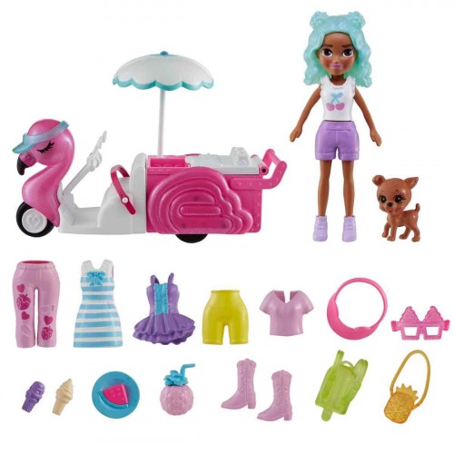 Polly Pocket Flamingo Motosiklet ve Tropik Aksesuarlar HWP24