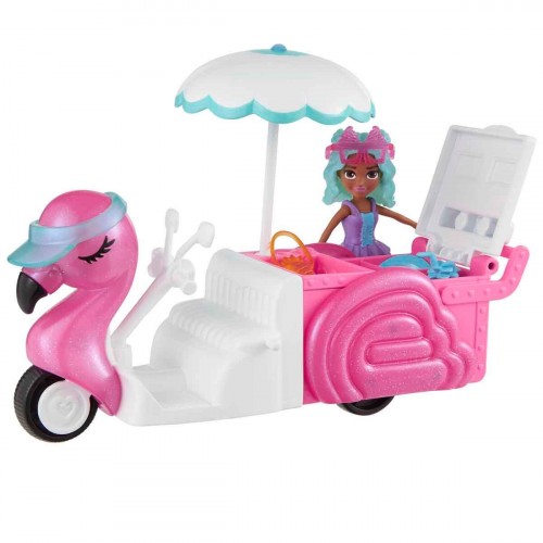 Polly Pocket Flamingo Motosiklet ve Tropik Aksesuarlar HWP24