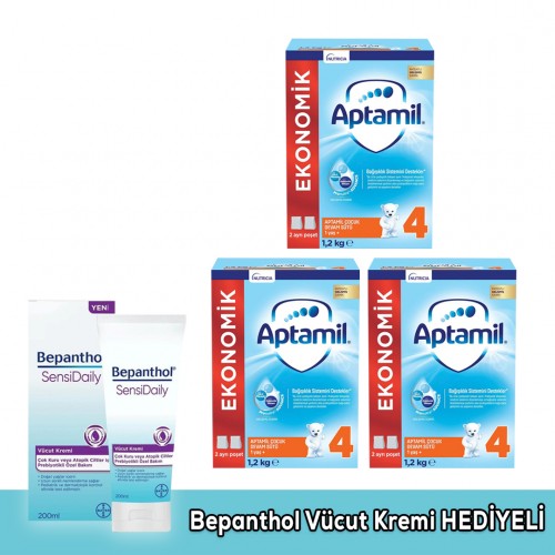 Aptamil 4 Çocuk Devam Sütü1200 gr x 3 Adet (Bepanthol Krem Hediyeli)