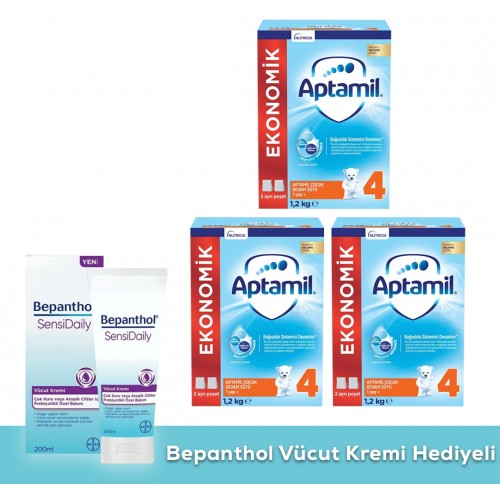 Aptamil 4 Çocuk Devam Sütü1200 gr x 3 Adet (Bepanthol Krem Hediyeli)