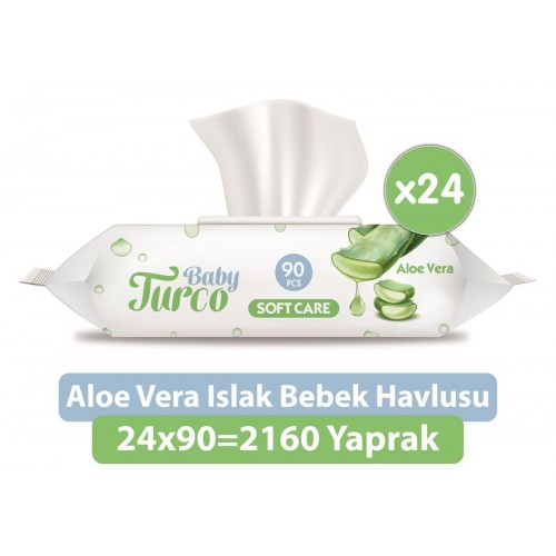 Baby Turco Softcare Aloe Vera Islak Bebek Havlusu 90 x 24 Adet