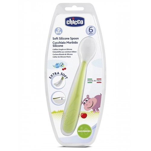 Chicco Yeşil Silikon Kaşık 6 Ay+ 