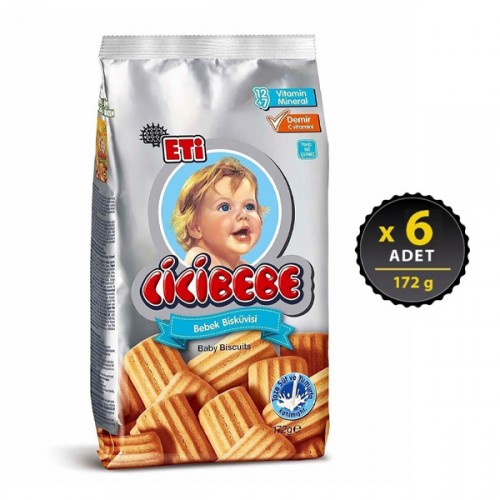 Eti Cicibebe Bebek Bisküvisi 172 gr x 6 Adet