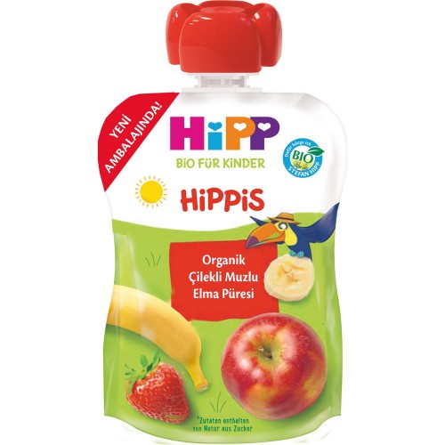 Hipp Organik Çilekli Muzlu Elma Püresi 100 gr