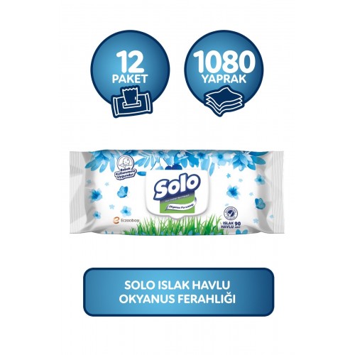 Solo Islak Havlu Okyanus Ferahlığı 90 lı x 12 Adet