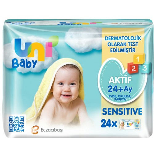 Uni Baby Aktif Sensitive Islak Havlu 24 x 52 li (1248 Yaprak)