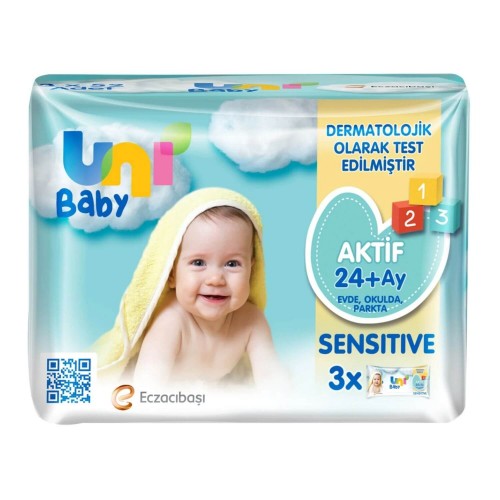 Uni Baby Aktif Sensitive Islak Havlu 3 x 52 li