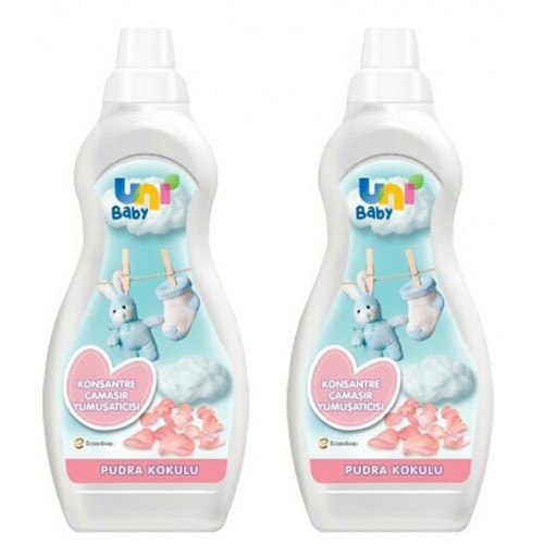 Uni Baby Konsantre Çamaşır Yumuşatıcı Pudra Kokulu 1200 ml x 2 Adet