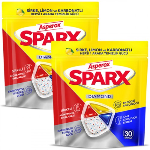 Asperox Sparx Bulaşık Makinesi Kapsülü 30 Yıkama x 2 Adet