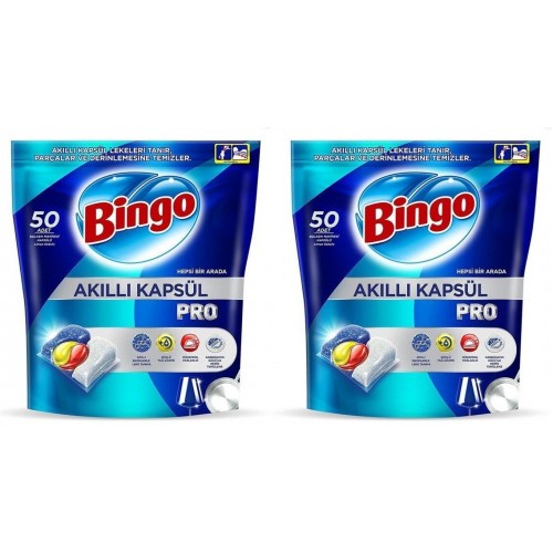 Bingo Akıllı Kapsül Pro Bulaşık Makinesi Deterjanı Tableti 100 lü