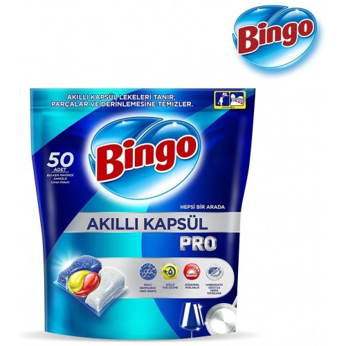 Bingo Akıllı Kapsül Pro Bulaşık Makinesi Deterjanı Tableti 50 li