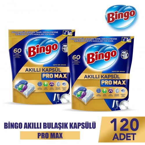 Bingo Akıllı Kapsül Pro Max Bulaşık Makinesi Deterjanı Tableti 120 li