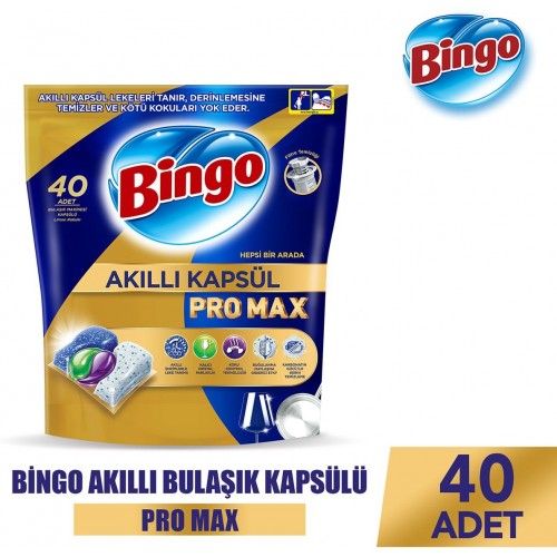 Bingo Akıllı Kapsül Pro Max Bulaşık Makinesi Deterjanı Tableti 40 lı