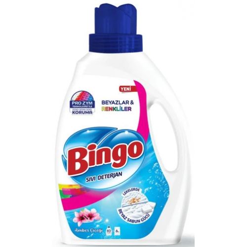 Bingo Çamaşır Deterjanı Beyaz ve Renkliler İçin Amber Çiceği 2600 ml