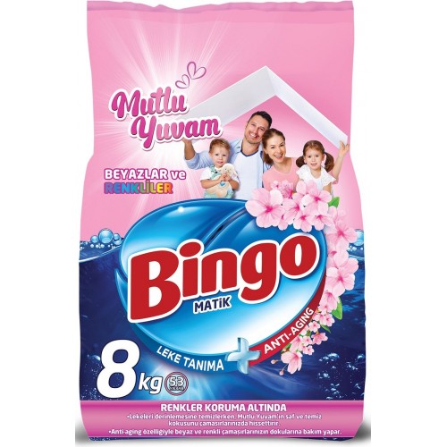 Bingo Matik Mutlu Yuvam Renkli ve Beyazlar Toz Çamaşır Deterjanı 16 kg