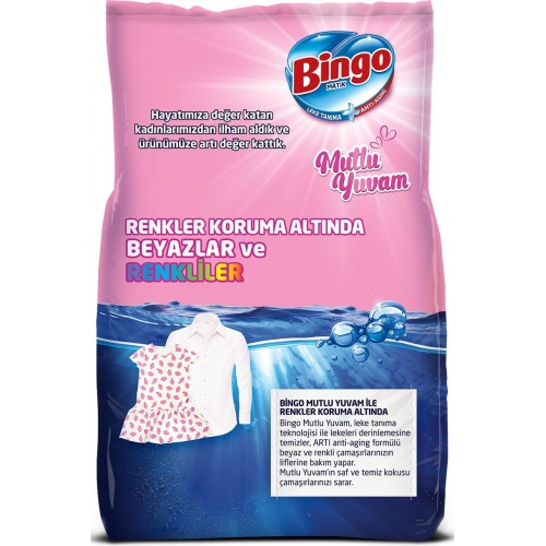 Bingo Matik Mutlu Yuvam Renkli ve Beyazlar Toz Çamaşır Deterjanı 16 kg