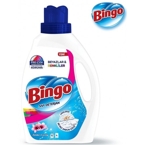 Bingo Sıvı Çamaşır Deterjanı Amber Çiçeği 2600 ml x 3 Adet