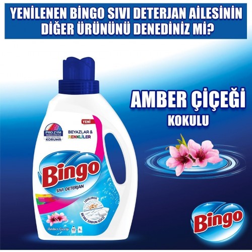 Bingo Sıvı Deterjan Beyaz ve Renkli Beyaz Sabun Kokulu 2,6 ml x 3 Adet