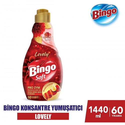 Bingo Soft Konsantre Çamaşır Yumuşatıcısı Lovely 1,44 lt x 4 Adet