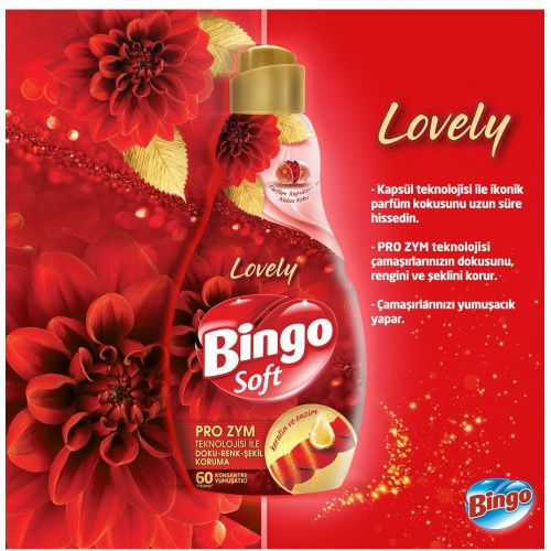 Bingo Soft Konsantre Çamaşır Yumuşatıcısı Lovely 1,44 lt x 4 Adet