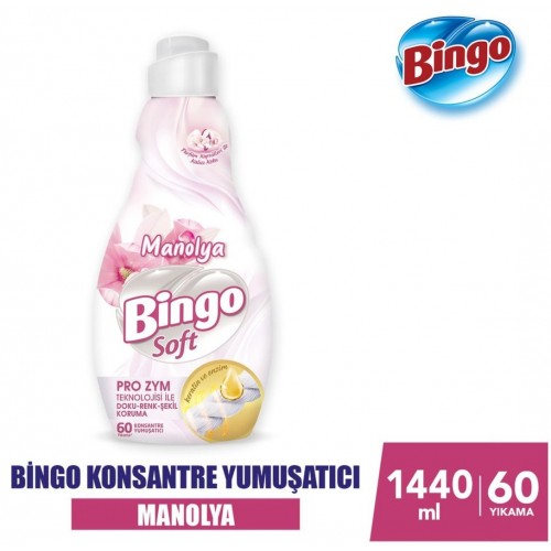 Bingo Soft Konsantre Çamaşır Yumuşatıcısı Manolya Bahçesi 1440 ml