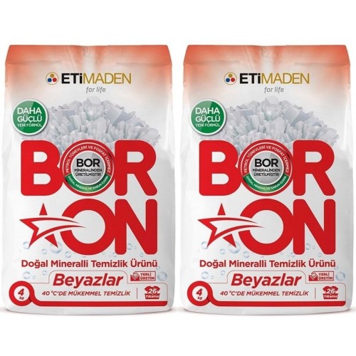 Boron Doğal Mineralli Temizlik Ürünü Beyazlar İçin 4 Kg x 2 Adet