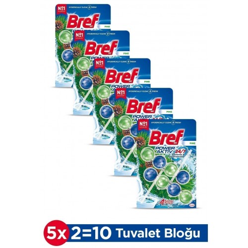 Bref Power Aktiv Katı Klozet Blok Çam Kokulu 2 li x 5 Adet