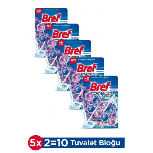 Bref Power Aktiv Katı Klozet Blok Lavanta 2 li x 5 Adet