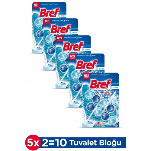 Bref Power Aktiv Katı Klozet Blok Okyanus 2 li x 5 Adet