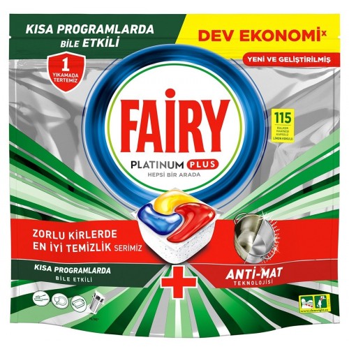 Fairy Platinum Plus Bulaşık Deterjanı Kapsülü  Limon Kokulu 115 li