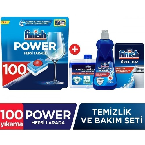 Finish Hepsi Bir Arada Bulaşık Makine Tableti 100 lü + Bakım Seti