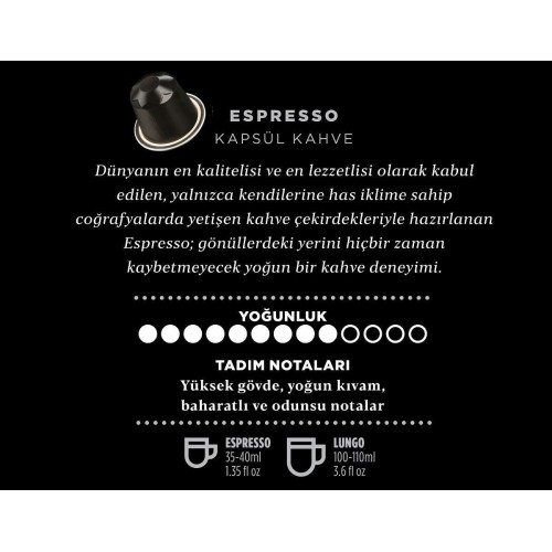 Kahve Dünyası Espresso Kapsül Kahve 10 lu x 12 Adet