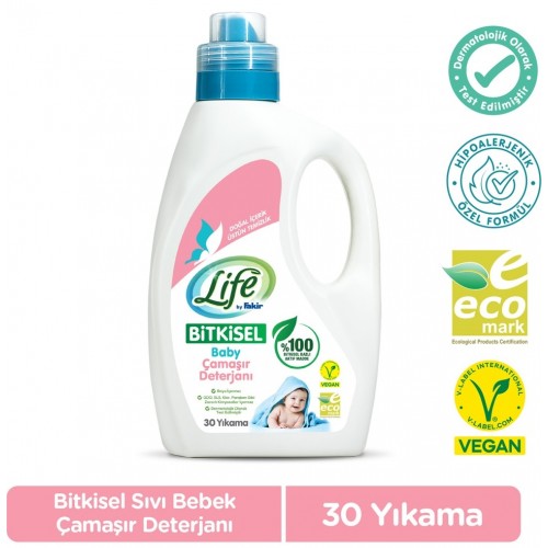 Life By Fakir Bitkisel Baz Vegan Sıvı Bebek Çamaşır Deterjanı 1500 ml