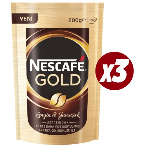 Nescafe Gold Yumuşak içim 200 gr x 3 Adet