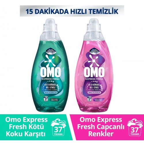 Omo Express Fresh Beyaz ve Renkliler 1480 ml + Renkli ve Siyah 1480 ml