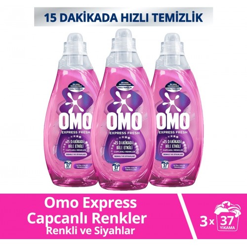 Omo Express Fresh Canlı Renkler ve Siyahlar Deterjan 1480 ml x 3 Adet