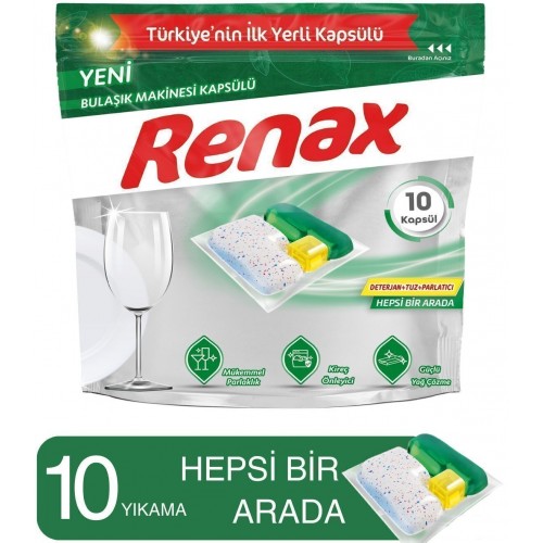 Renax Bulaşık Makinesi Kapsülü Hepsi Bir Arada 10 lu