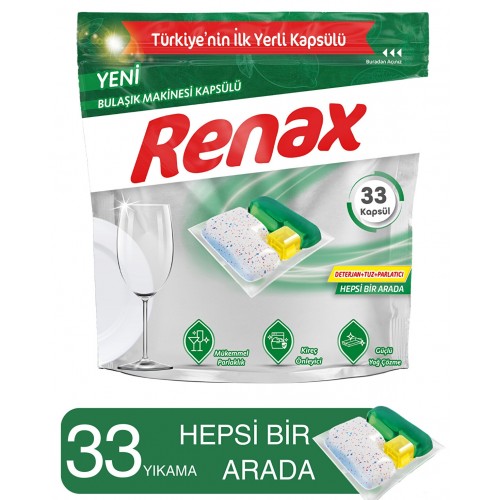 Renax Bulaşık Makinesi Kapsülü Hepsi Bir Arada 33 lü