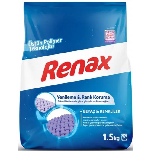 Renax Çamaşır Makinesi Deterjanı Beyazlar ve Renkliler 1,5 kg