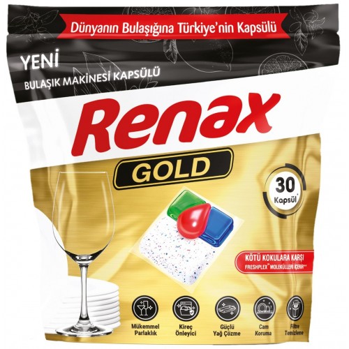 Renax Gold Bulaşık Makinesi Kapsülü Hepsi Bir Arada 30 lu