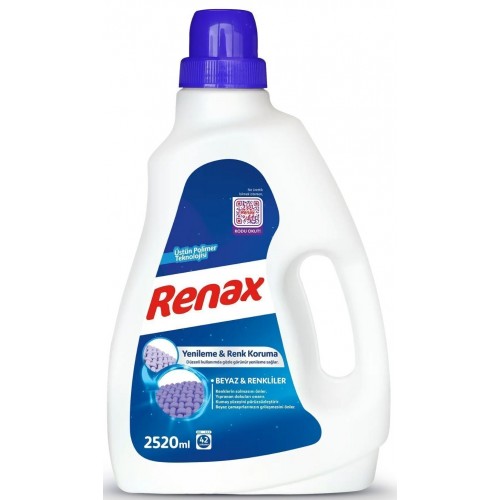 Renax Sıvı Çamaşır Deterjanı Renkliler ve Beyazlar İçin 2520 ml