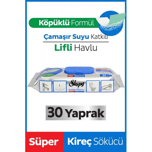 Sleepy Easy Clean Süper Kireç Sökücü Havlu 30 Yaprak