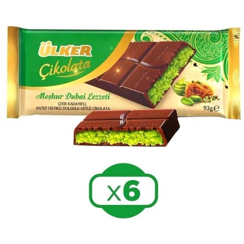 Ülker Meşhur Dubai Lezzeti Dubai Çikolatası 93 gr x 6 Adet