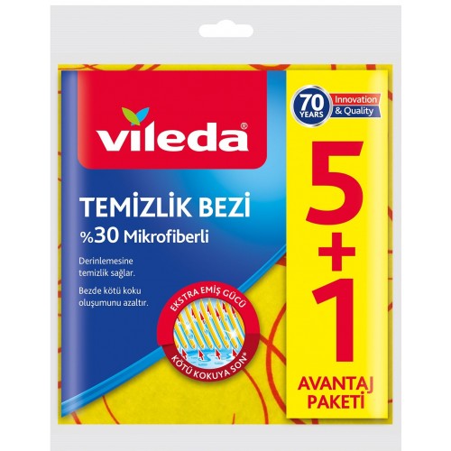 Vileda 30% Mikrofiber Temizlik Bezi 5 li