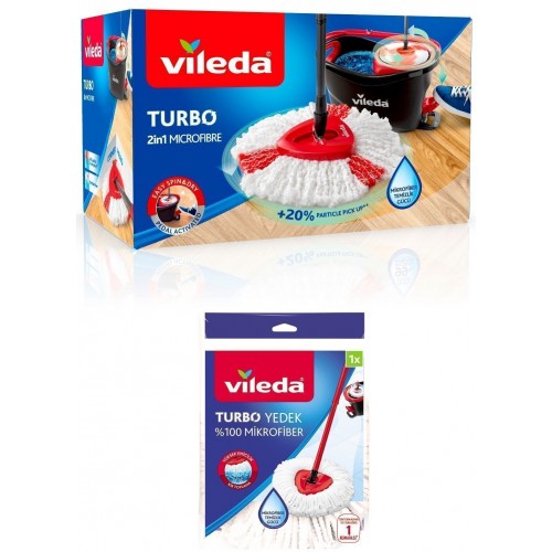 Vileda Turbo 2in1 Pedallı Temizlik Seti +Turbo Mikrofiber Yedek Paspas