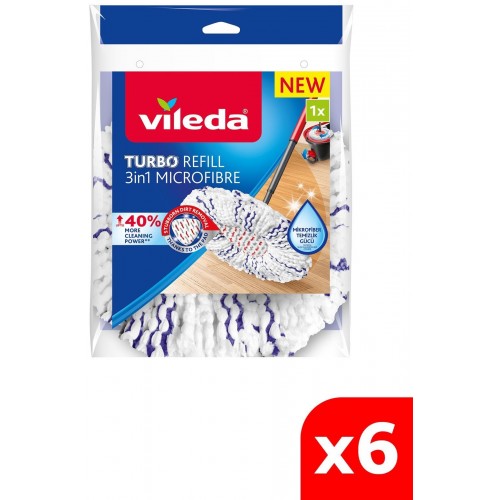 Vileda Turbo 3in1 Extra Pedli Mikrofiber Yedek Paspas x 6 Adet