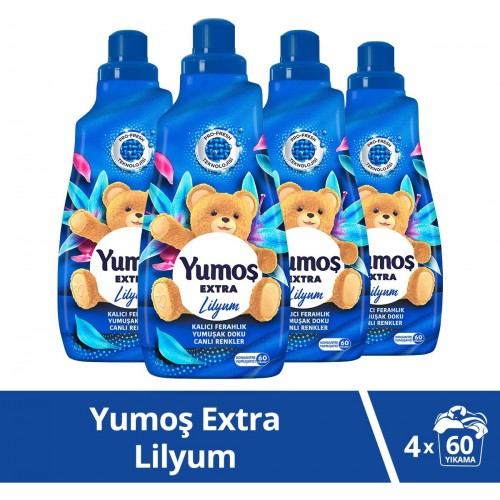 Yumoş Çamaşır Yumuşatıcısı Extra Konsantre Lilyum 1440 ml x 4 Adet