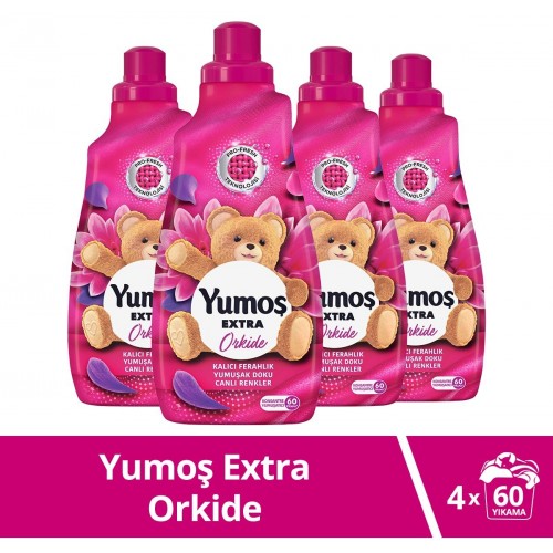 Yumoş Extra Konsantre Yumuşatıcı Yabani Orkide 1440 ml x 4 Adet