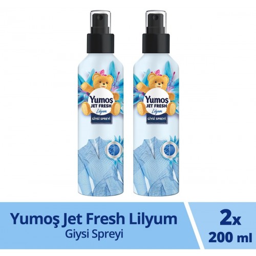 Yumoş Jet Fresh Lilyum Giysi Spreyi 200 ml x 2 Adet